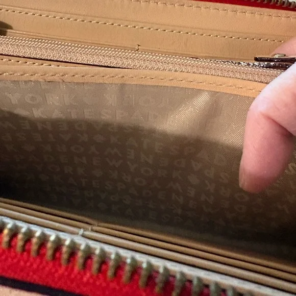 Kate Spade Red Zip Around Leather Wallet - Picture 14 of 15